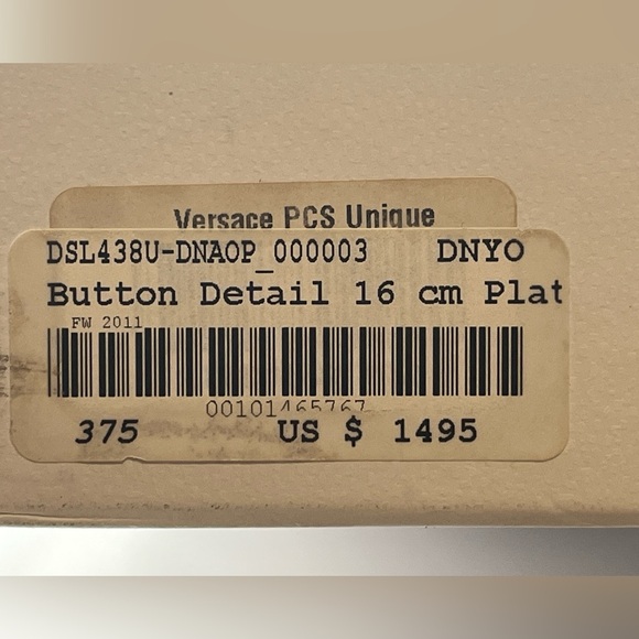 VERSACE Triple Platform Ankle Boots Black Leather Medusa Button 37.5EU 7.5US - Picture 15 of 16